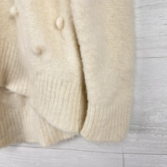 Madewell Sweater Women Medium Snowglobe Bobble Turtleneck Ivory Wool Alpaca‎ - Picture 4 of 13